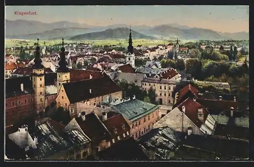AK Klagenfurt, Ortsansicht mit Kirchturm