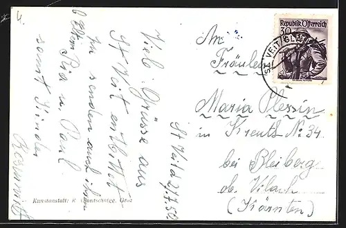 AK St. Veit a. d. Glan, Ortsansicht mit Brücke