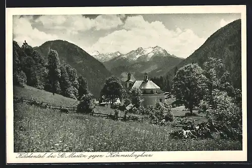 AK St. Martin bei Lofer, Kirchental gegen Kammerlinghorn