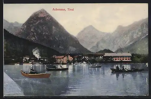 AK Achensee /Tirol, Ruderboote auf dem Wasser