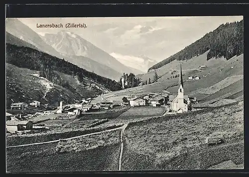 AK Lanersbach, Panorama mit Kirche