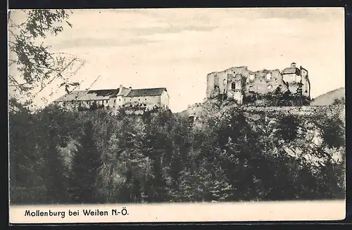 AK Weiten, Blick auf die Ruine Mollenburg