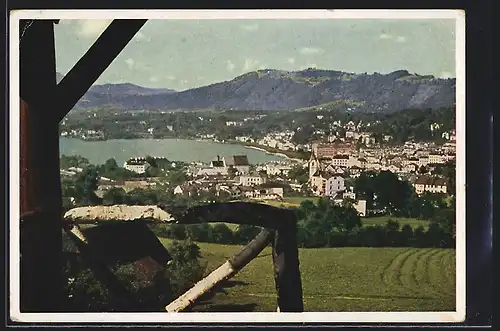 AK Gmunden am Traunsee, Ortsansicht bei Sonnenschein