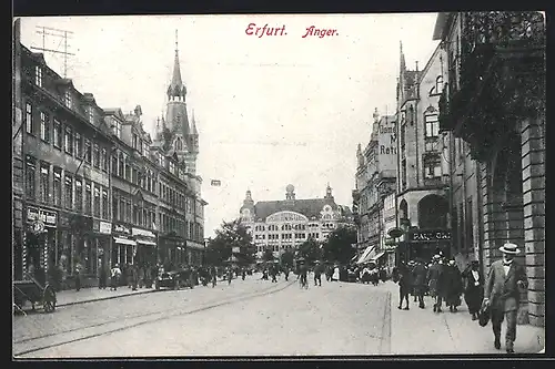 AK Erfurt, Blick in die Anger Strasse