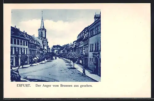 AK Erfurt, Strassenpartie Anger vom Brunnen aus gesehen