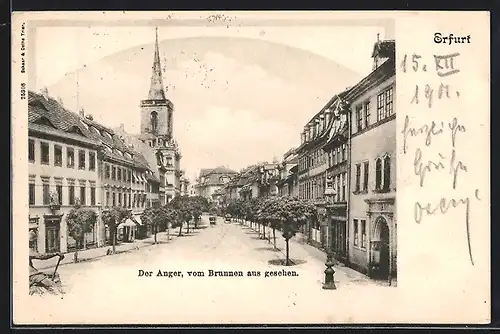 AK Erfurt, Blick in die Strasse Anger vom Brunnen aus