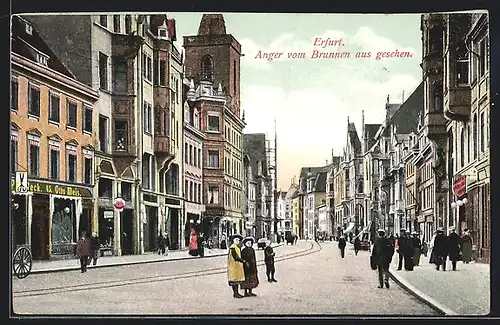 AK Erfurt, Anger - Strasse vom Brunnen aus gesehen