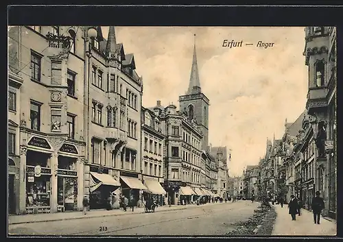 AK Erfurt, Blick in die Strasse am Anger