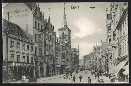 AK Erfurt, Angerstrasse mit Geschäften