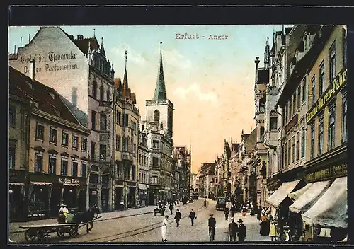 AK Erfurt, Anger, Blick zur Kirche