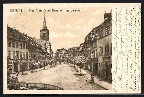 AK Erfurt, Strasse Anger vom Brunnen aus gesehen