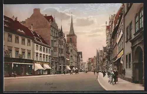 AK Erfurt, Blick durch die Strasse am Anger