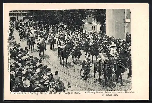 AK Erfurt, Historischer Festzug 1902, Einzug Gustav Adolfs