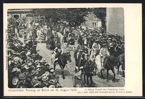 AK Erfurt, Historischer Festzug 1902, König Rudolf von Habsburg