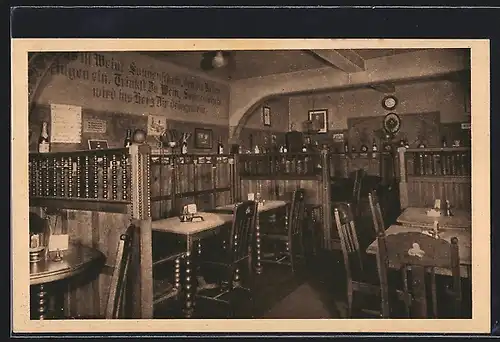 AK Erfurt, Gasthaus Reiffeisen Weinprobierstube, Bahnhofstr. 4, Innenansicht