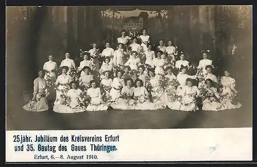 AK Erfurt, 25 jähriges Jubiläum des Kreisvereins Erfurt und 35. Gautag des GauesThüringen 1910, Gruppenbild