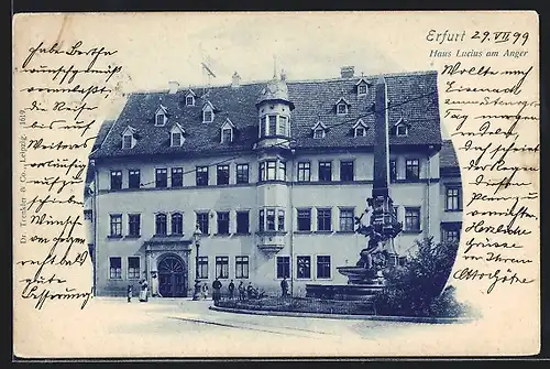 AK Erfurt, Hotel Haus Lucius, Angerstrasse 37