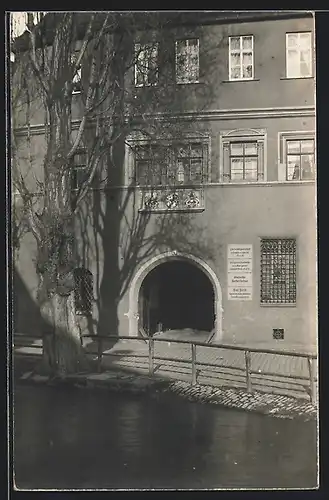 Foto-AK Erfurt, Strasse und Haus Komturgasse 4