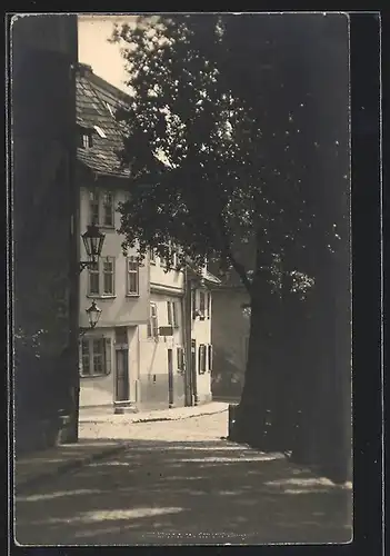 Foto-AK Erfurt, Strassenpartie am Komturhof