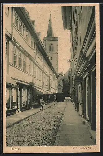 AK Erfurt, Friseur auf der Krämerbrücke, Kirche
