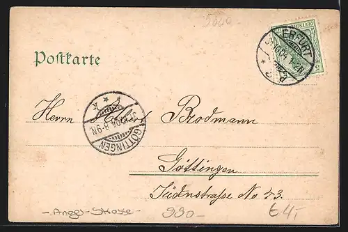Künstler-AK Erfurt, Sonntagskonzert vor dem Divisionsgebäude, Anger 6
