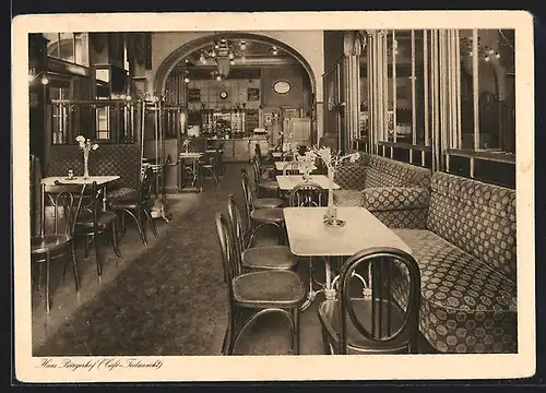 AK Erfurt, Hotel-Restaurant-Café Haus Bürgerhof, Café-Teilansicht