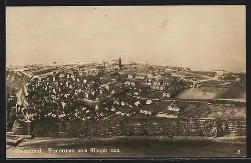 AK Helgoland, Panorama vom Flugzeug aus