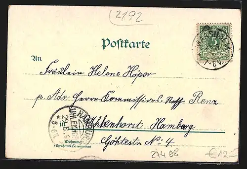 Lithographie Helgoland, Insel mit Meerblick, Fischer, Frau in Tracht