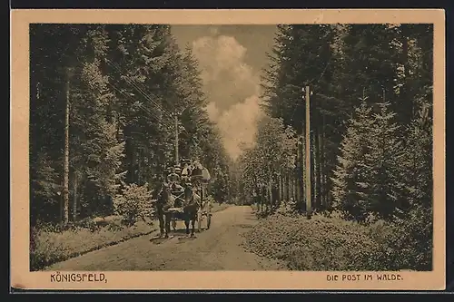 AK Königsfeld, Postkutsche im Walde