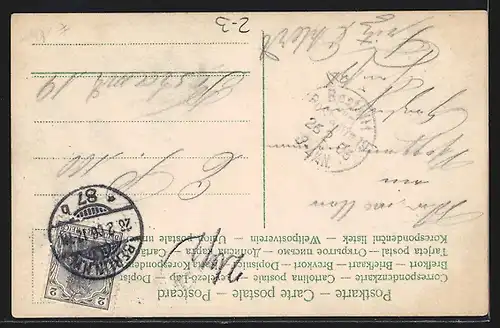 AK Mann steckt Brief in Postbriefkasten