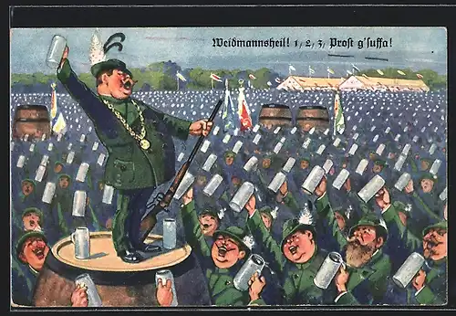 AK Jäger beim Massensaufen, Trinkerhumor