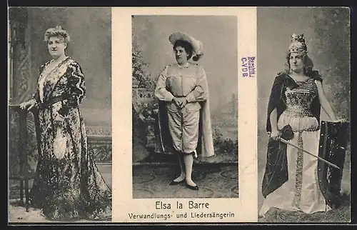 AK Elsa la Barre, Verwandlungs- und Liedersängerin