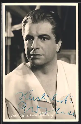 AK Opernsänger Fritz Uhl als Walter von Stolzing, mit original Autograph