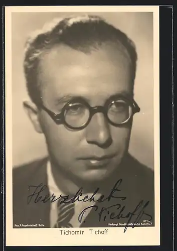AK Opernsänger Tichomir Tichof, mit original Autograph