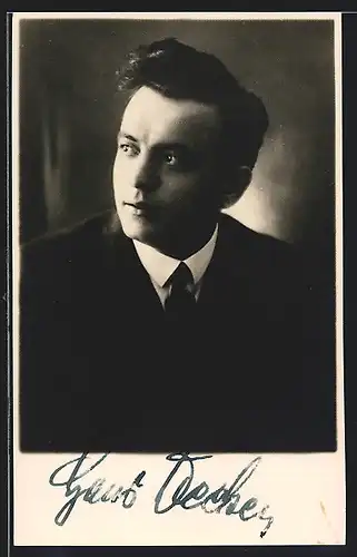 AK Opernsänger Hans Decker, mit original Autograph