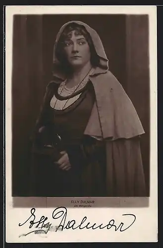 AK Opernsängerin Elly Dalmar, mit original Autograph