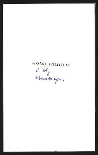 AK Opernsänger Horst Wilhelm, mit original Autograph