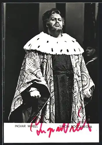 AK Opernsänger Ingvar Wixell als Simon Boccanegra, mit original Autograph