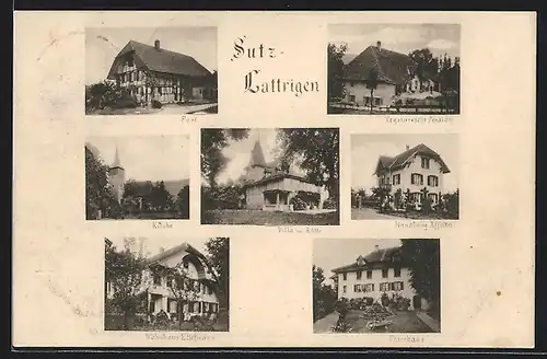 AK Sutz-Lattrigen, Handlung Affolter, Vegetarische Pension, Villa v. Rütte, Wohnhaus E. Hofmann