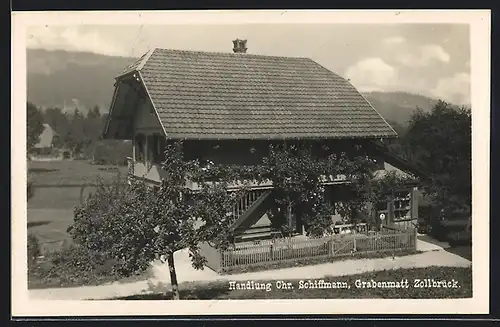 AK Zollbrück, Grabenmatt, Handlung Chr. Schiffmann aus der Vogelschau