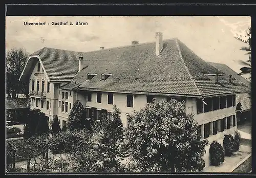 AK Utzenstorf, Gasthof zum Bären mit Garten, von oben gesehen