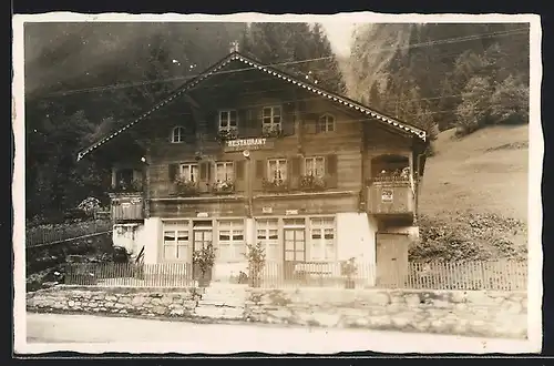 AK Rohrbach, Restaurant Rössli Fam. Zimmermann, Strassenansicht