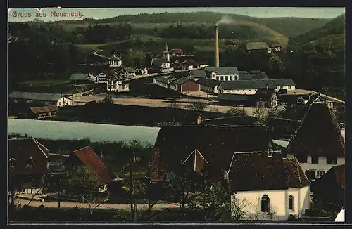 AK Neuenegg, Ortspartie, Gesamtansicht aus der Vogelschau