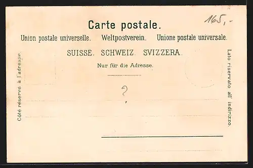 Lithographie Glarus, Regierungsgebäude, Ortsansicht mit Fluss und Berg