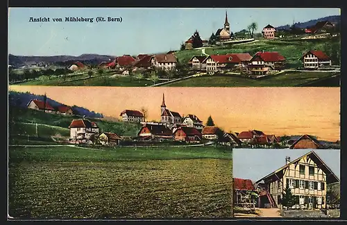 AK Mühleberg, Gasthaus, Teilansichten
