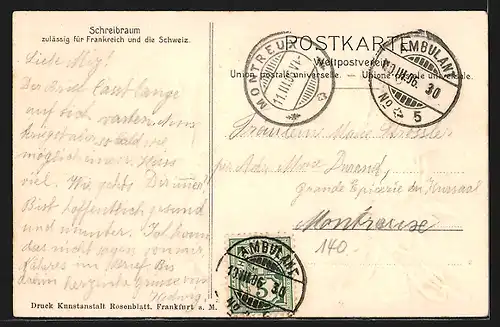 Präge-Künstler-AK Langenthal, Hotel Bären, Krankenhaus und Strasse Obere Marktgasse im Kleeblatt, Passepartout