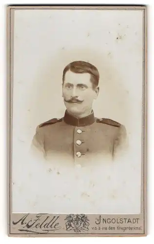 Fotografie A. Feldle, Ingolstadt, bayrischer Soldat in Uniform Inf. Rgt. 10