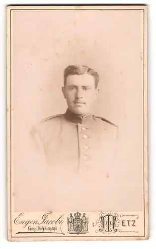 Fotografie Eugen Jacobi, Metz, junger Soldat in Uniform