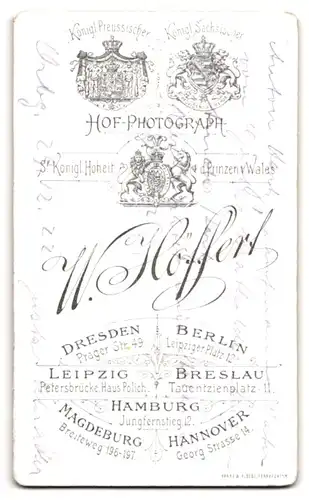 Fotografie W. Höffert, Dresden, Portrait Herr Anton Hertz, Kaufmann im Anzug