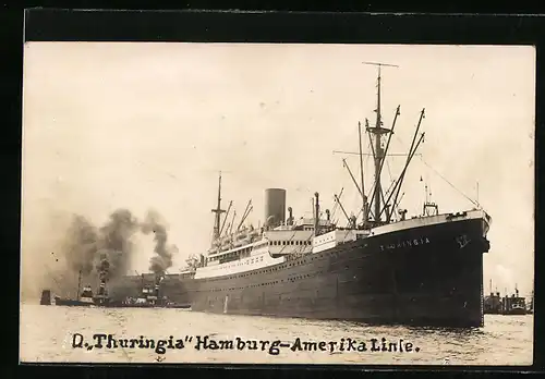 AK Dampfer Thuringia der Hamburg-Amerika Linie